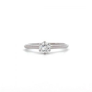 Charles Nobel 0.46ct 18ct White Gold Brilliant Cut Diamond Solitaire Ring with fine detailing