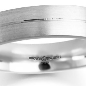 5mm 9ct White Gold Wedding Ring With Brush Finish-0