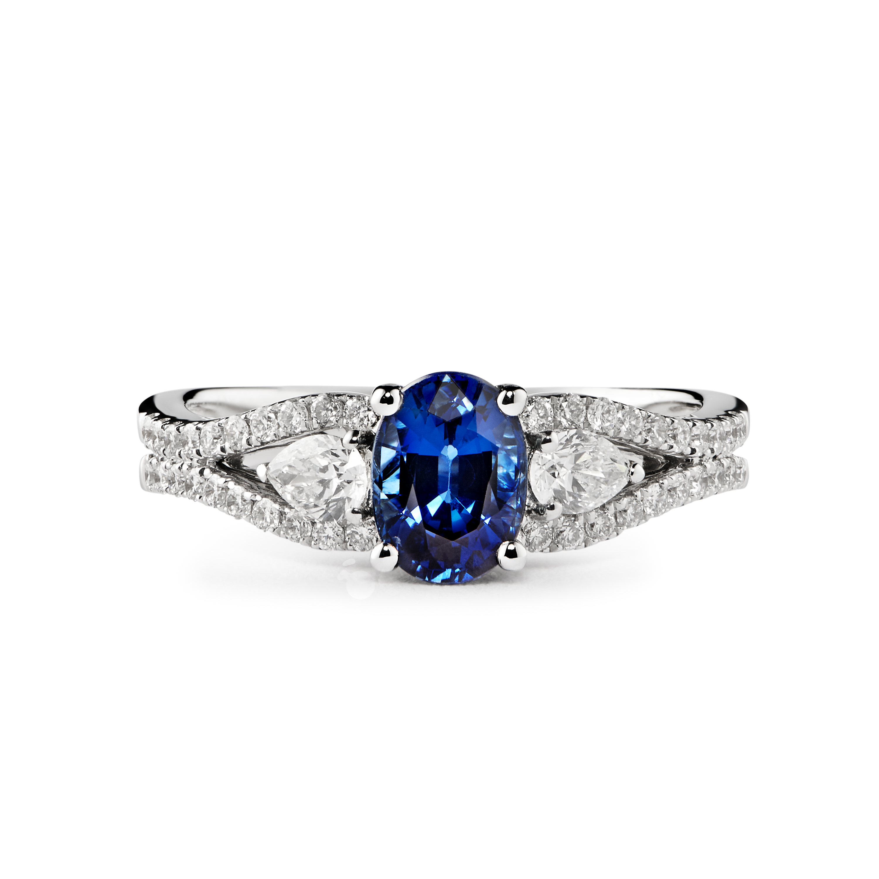 18ct White Gold Sapphire and Dress Ring
