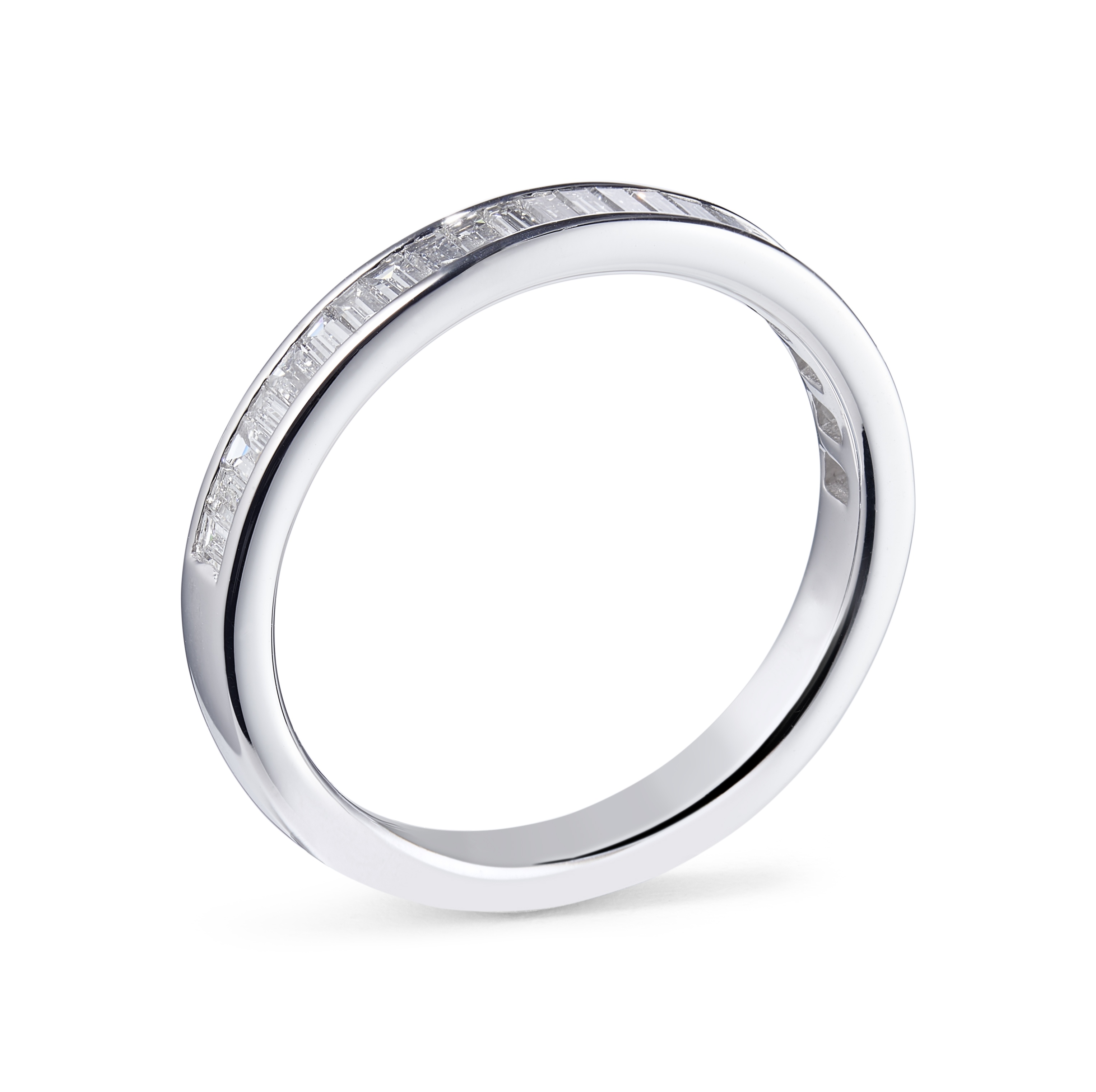 0.75ct Platinum Mounted Baguette Cut Diamond Ring