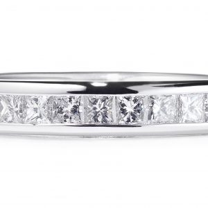 Channel set princess cut ring
