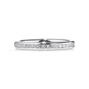 2.85mm Platinum Mounted Channel Set Ring