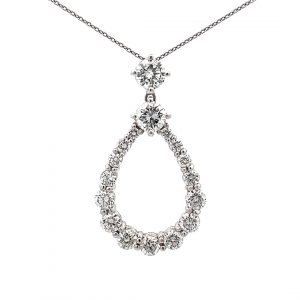 1.97ct Platinum Mounted Brilliant Cut Diamond Pendant on 16 Inch Chain