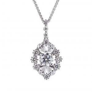 18ct white gold fancy diamond set pendant