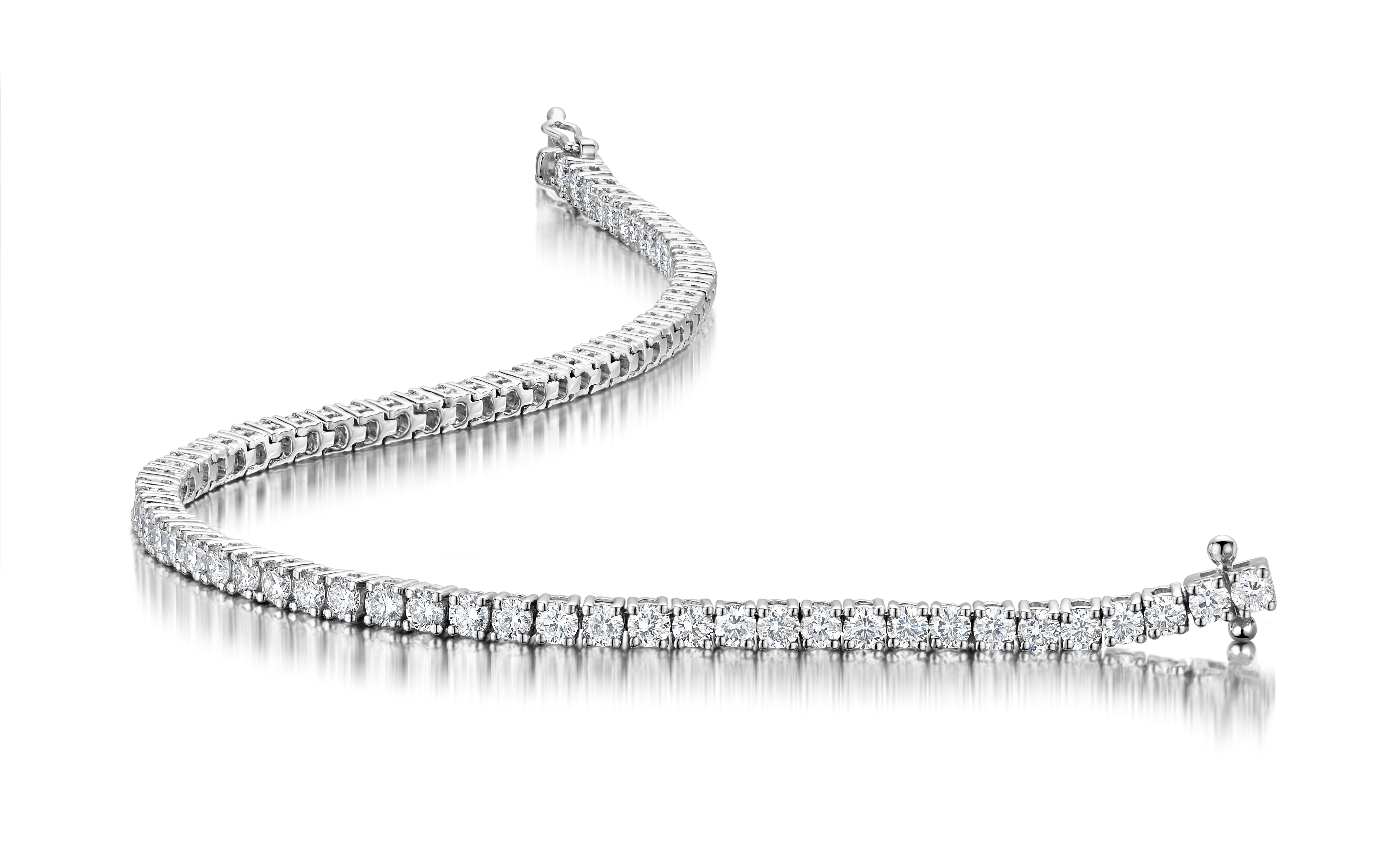 2.00ct Diamond Line Bracelet Set in White Gold Charles Nobel