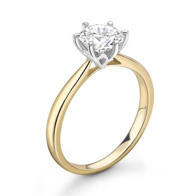 0.20ct 18ct and Platinum 6 Claw Diamond Solitaire