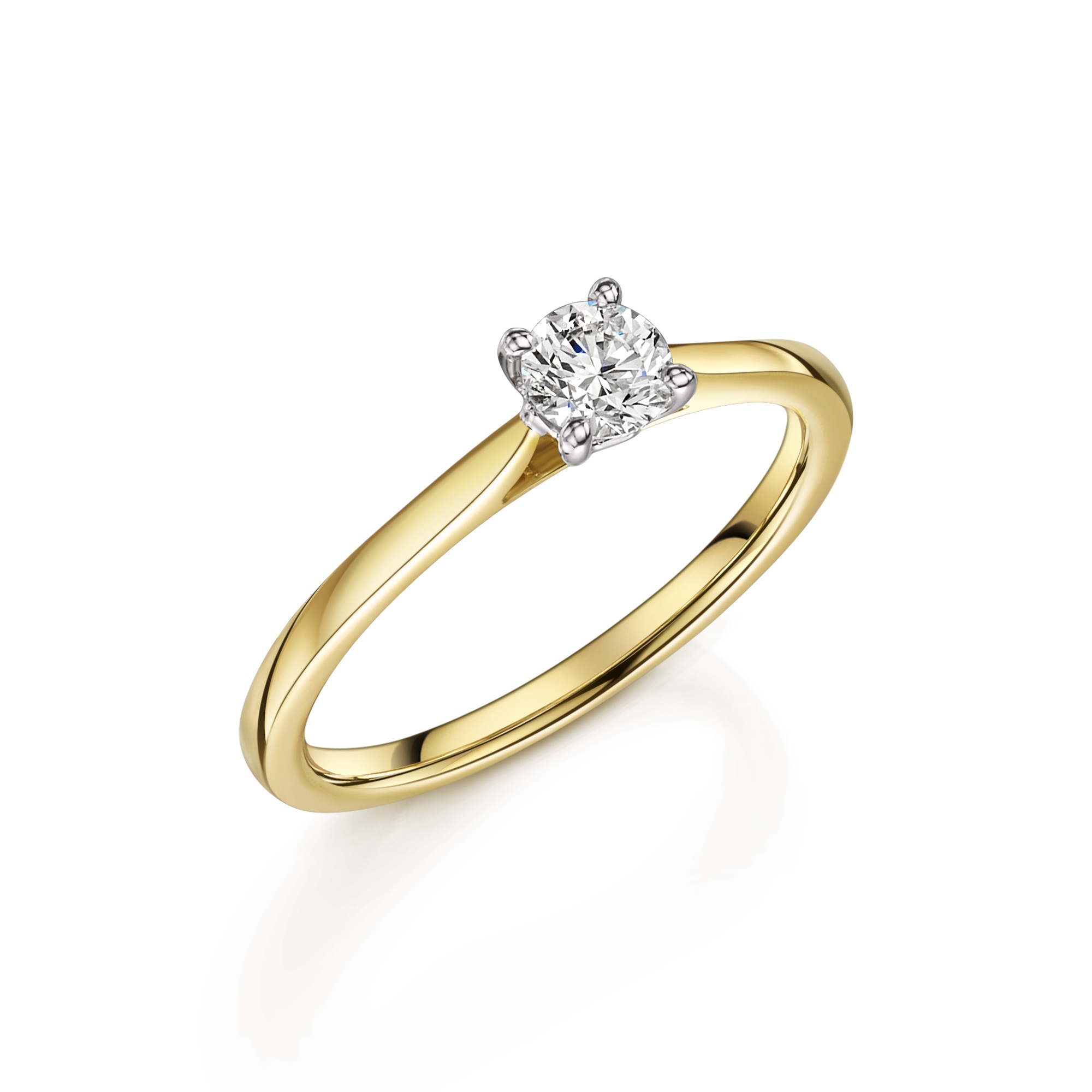 0.47ct 18ct Yellow and White 4 Claw Solitaire