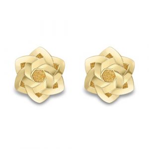 9ct Yellow Gold Floral Design Stud Earrings