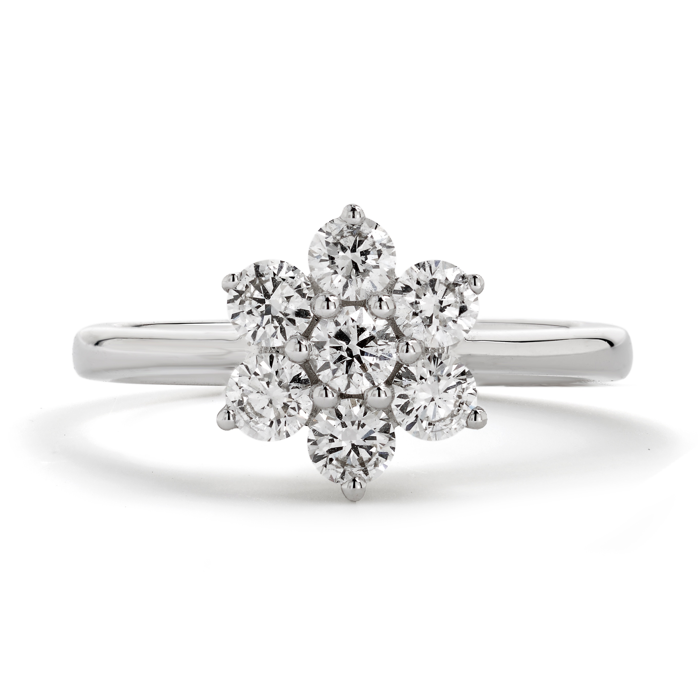 0.50ct 18ct White Gold Diamond Cluster Ring - Charles Nobel