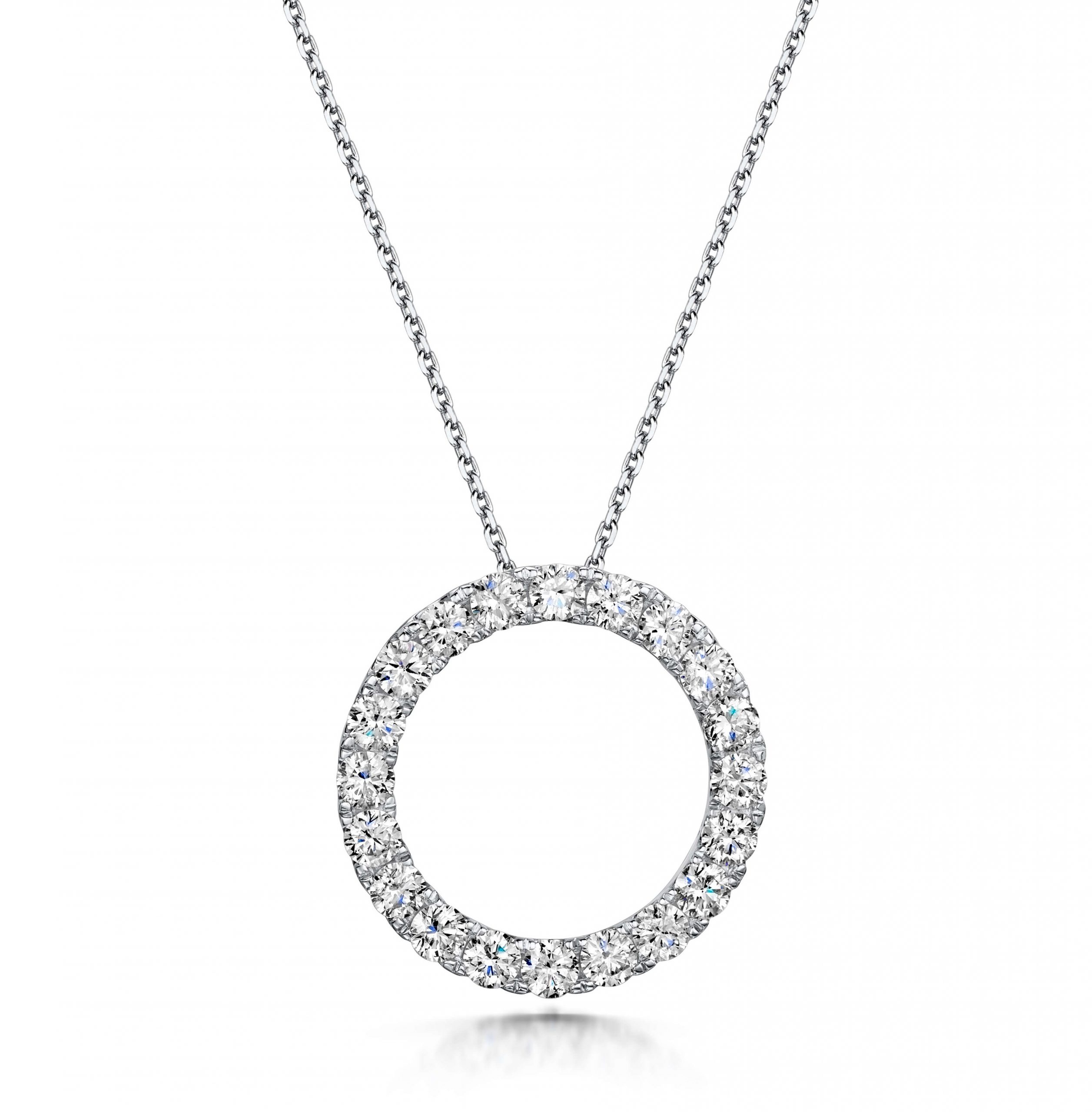 2.00ct 18ct White Gold Circle Diamond Pendant