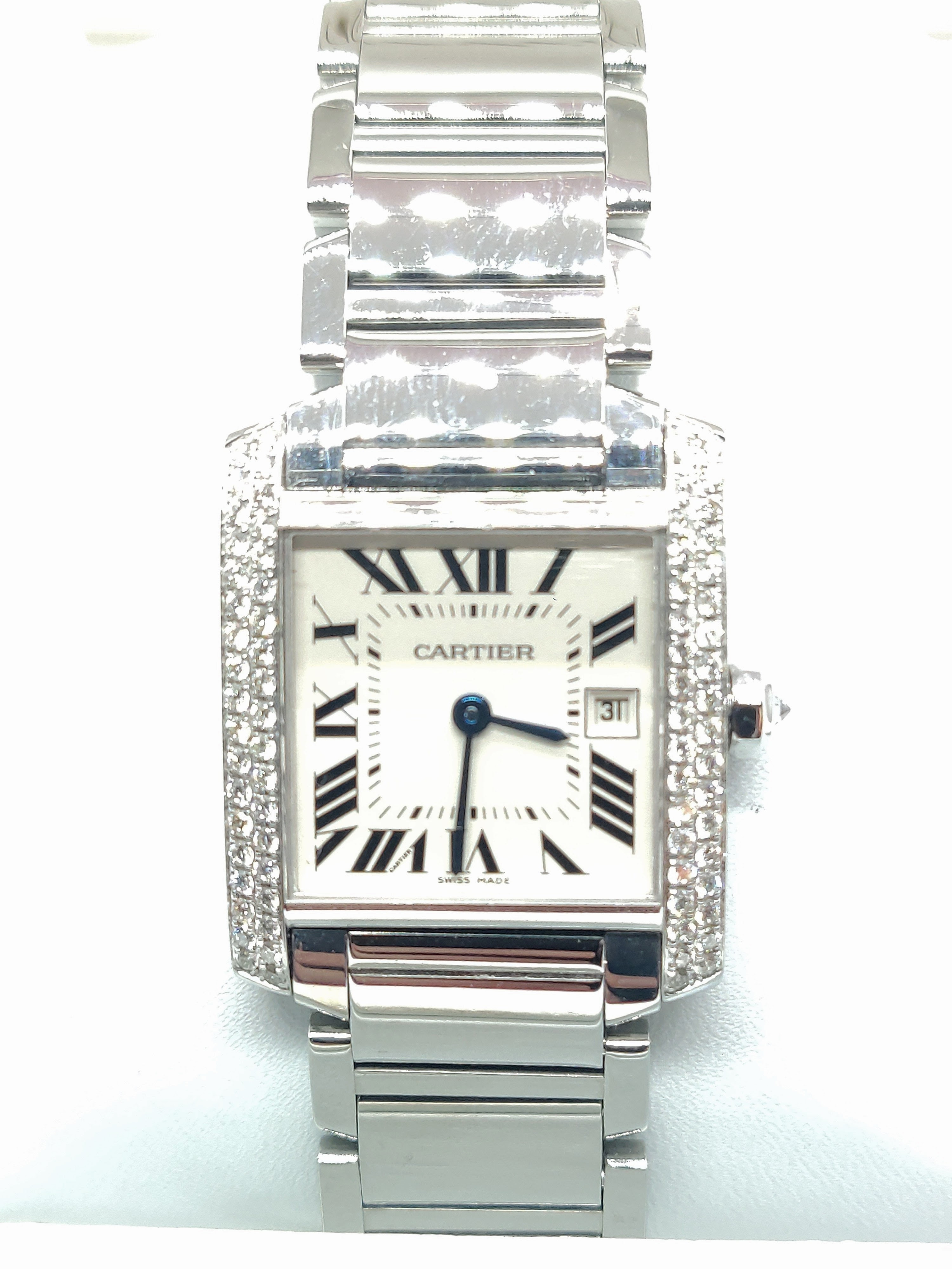 Cartier Ladies Stainless Steel Medium Tank Francaise