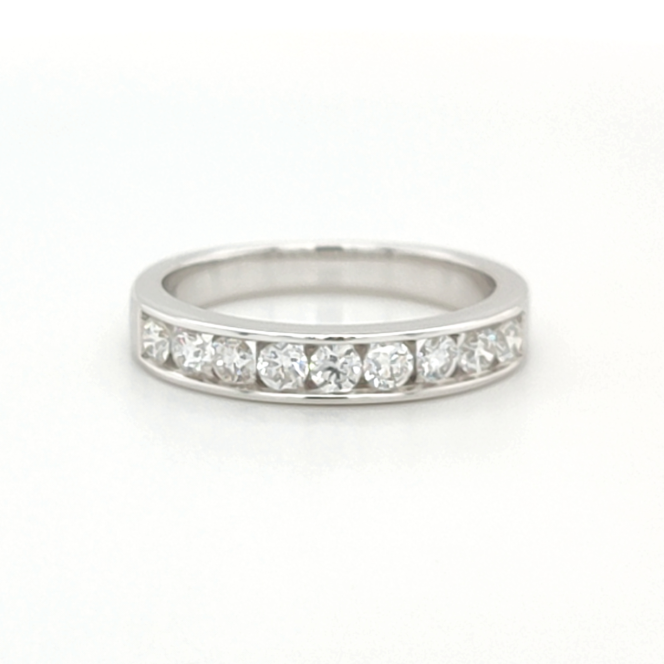 0.50ct 18ct White Gold Diamond Half Hoop Ring – Size K Leading Edge