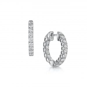 18ct White Gold Diamond Hoop Earrings