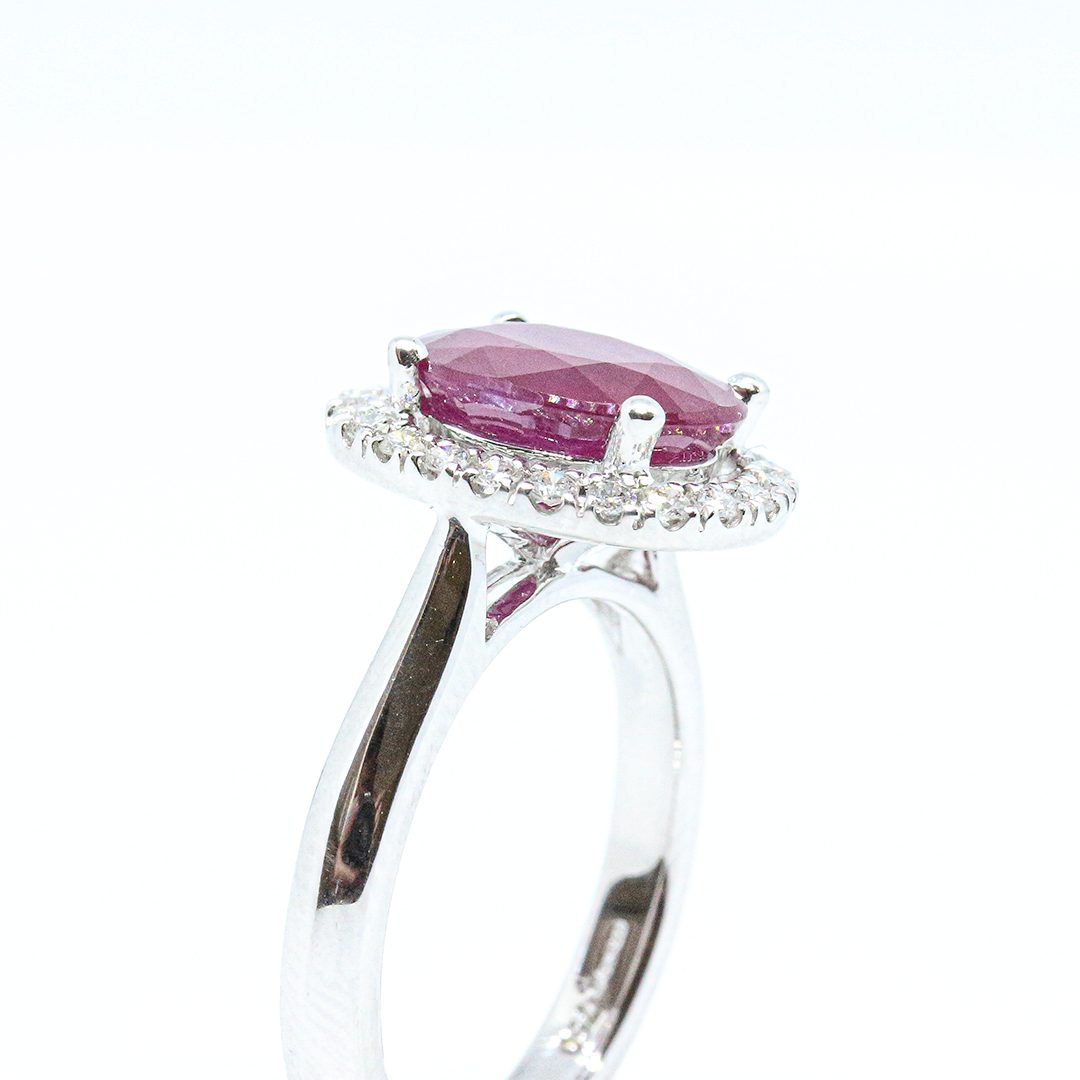 3.55ct Ruby and Diamond Cluster Ring