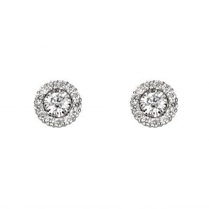 0.35ct Diamond 18ct White Gold Halo Design Earrings