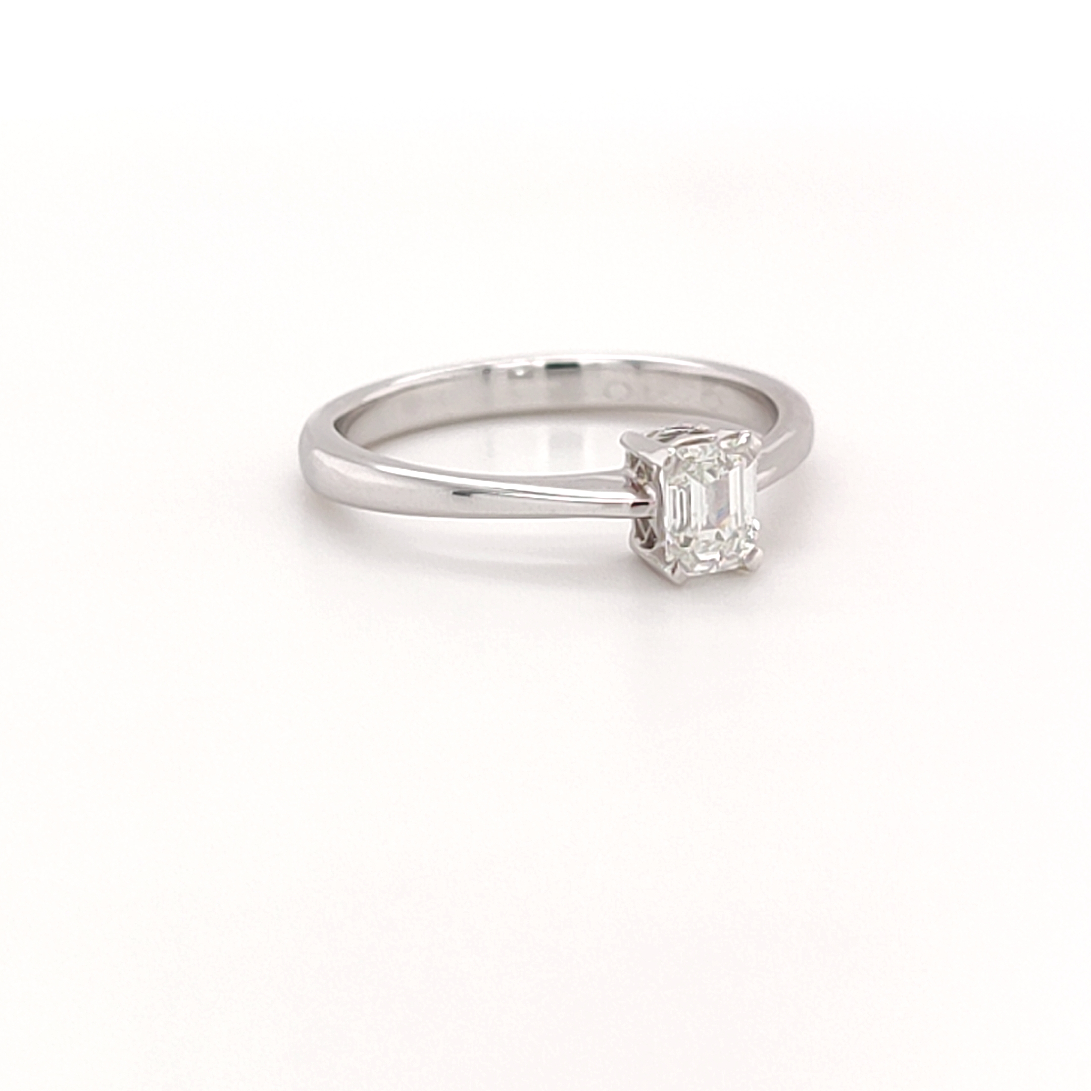 0.40ct, 18ct White Gold Emerald Cut Ring