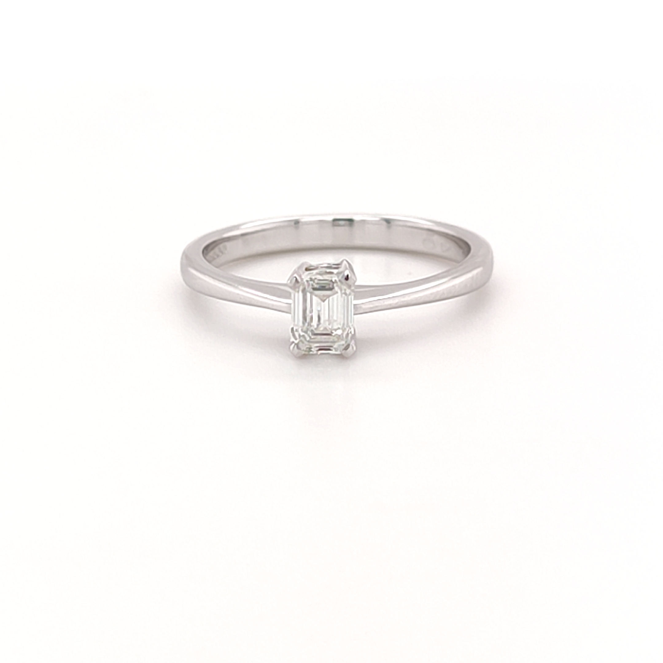 0.40ct, 18ct White Gold Emerald Cut Ring