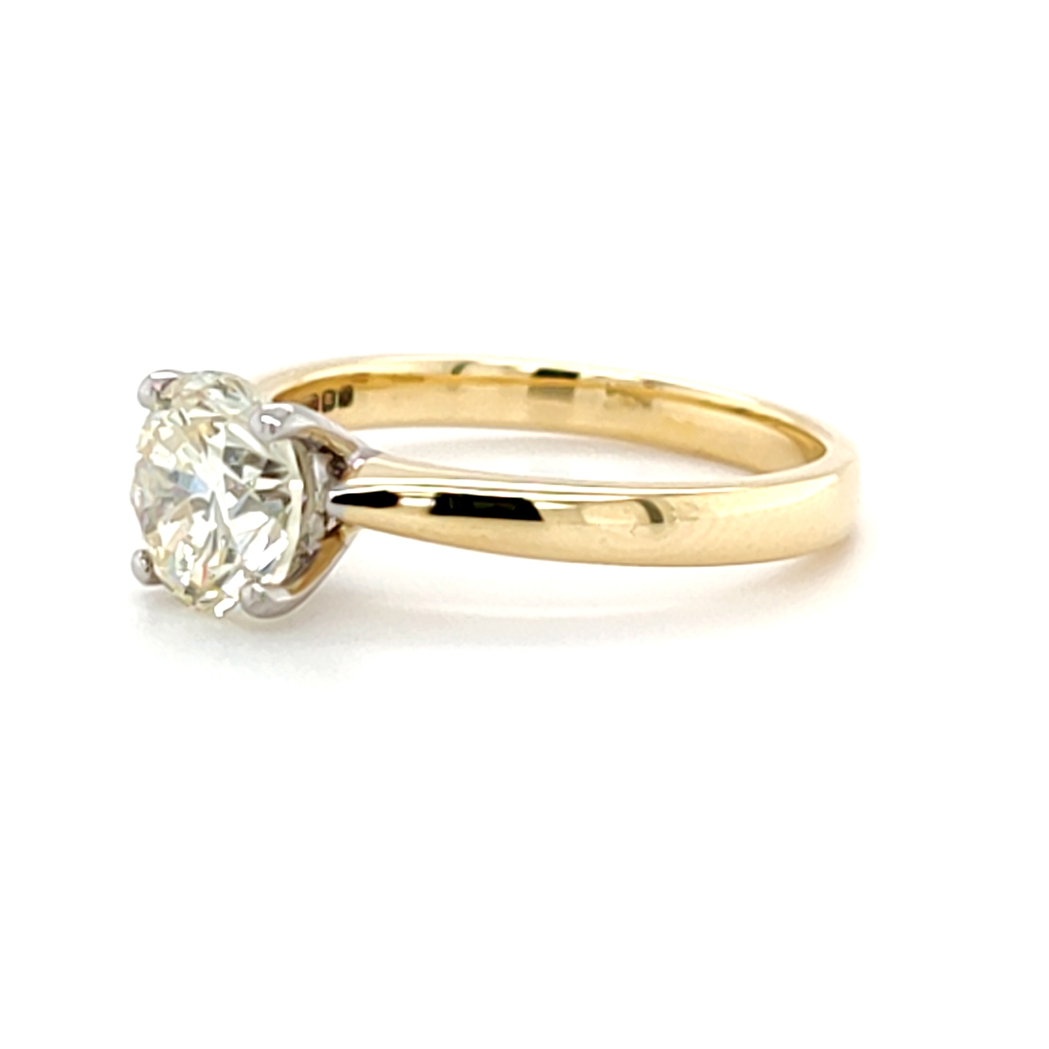1.52ct 18ct Yellow and White Gold Diamond Solitaire Ring