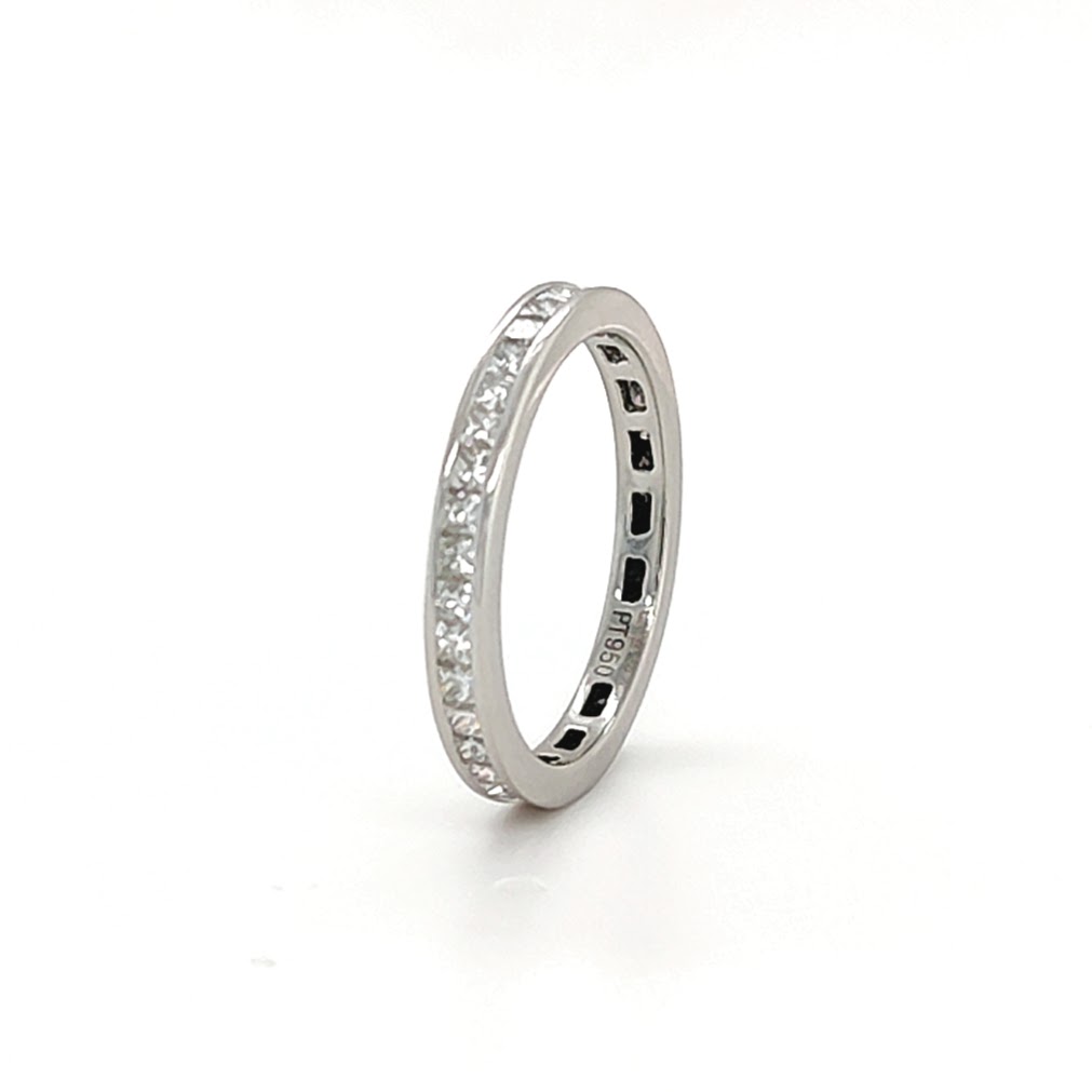 Platinum Mounted Princess Cut Full Eternity Ring – 1.00ct Assessed – Finger Size M