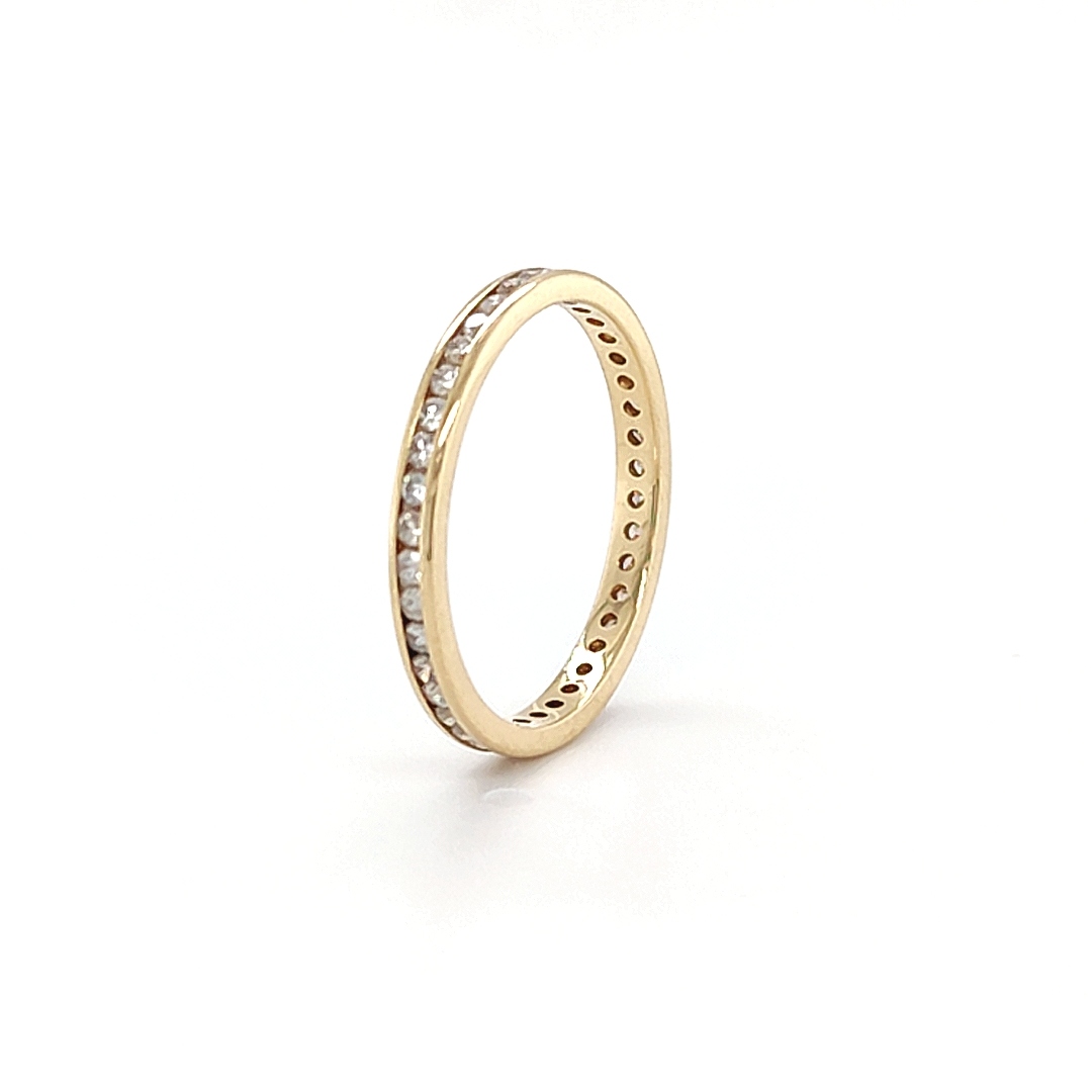 Pre-Owned – 0.50ct 18ct Yellow Gold Diamond Full Eternity Ring – Finger Size N