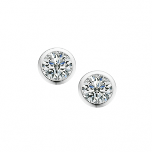 Sterling Silver April Birthstone Cubic Zirconia Orbit Earrings