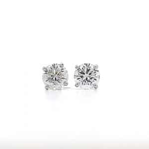 1.00ct Brilliant Cut Diamond Stud Earrings in 18ct White Gold