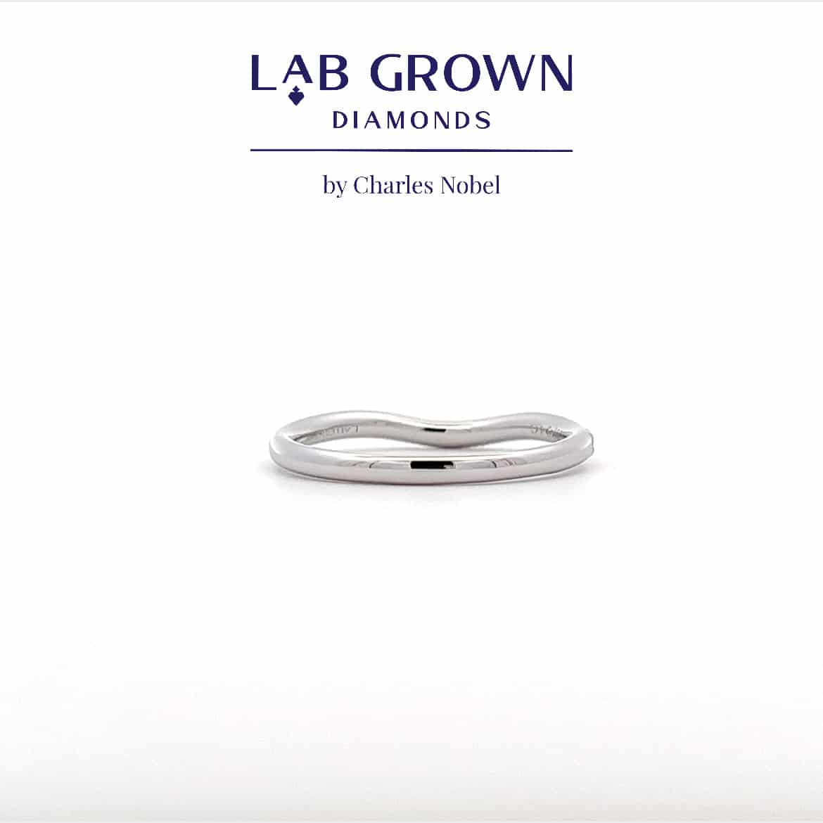 0.15ct Lab Grown Brilliant Cut Diamond Platinum Shaped Band Ring – Finger Size M L.E.
