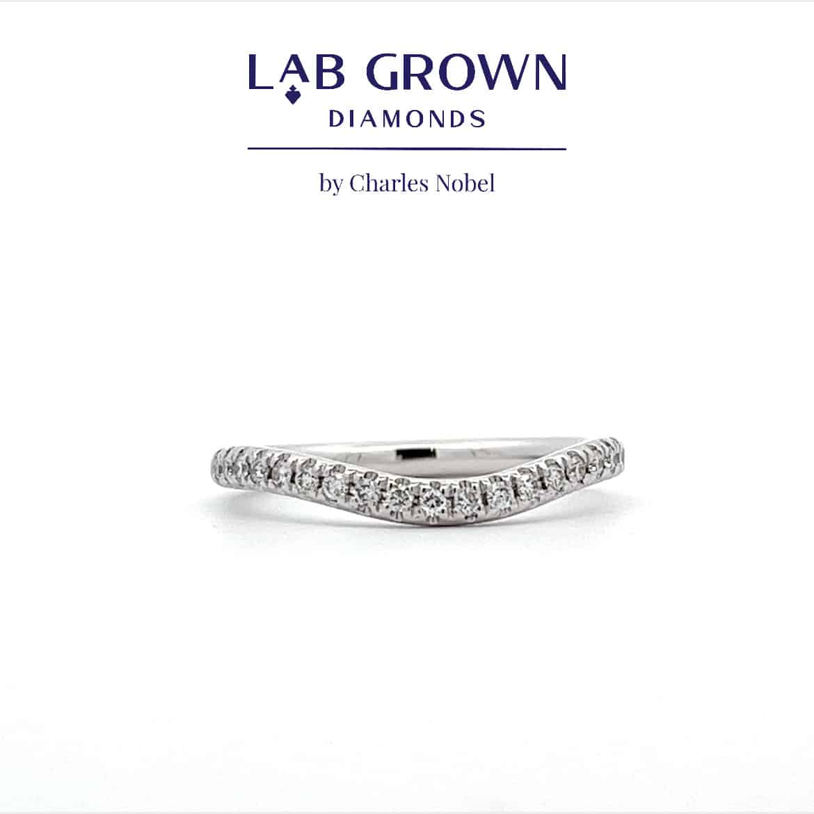 0.20ct Lab Grown Brilliant Cut Diamond Platinum Shaped Band Ring – Finger Size M L.E.