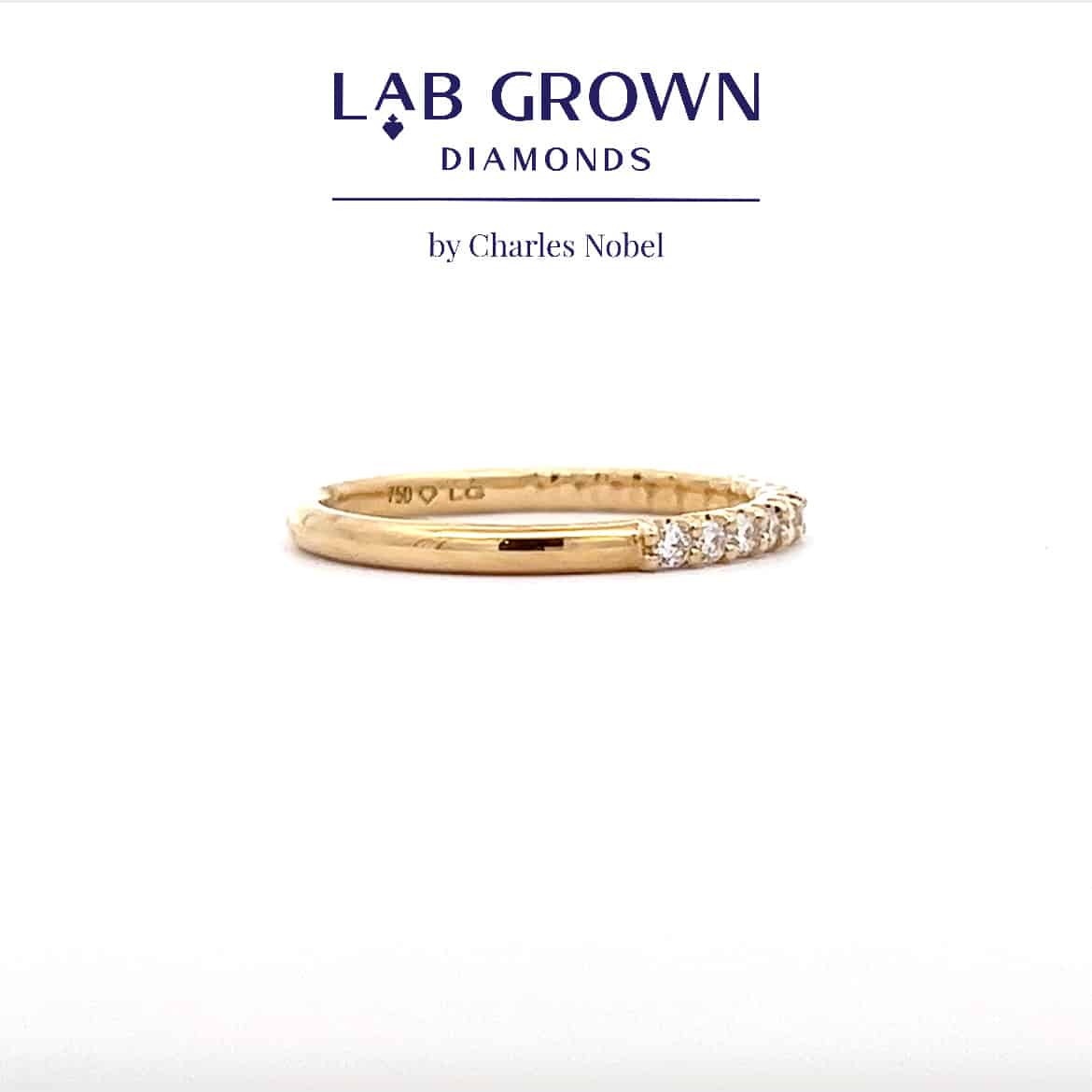 0.29ct Lab Grown Brilliant Cut Claw Set 18ct Yellow Gold Band Ring – Finger Size M Leading Edge