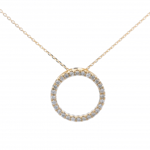 0.25ct Diamond Circle of Life Pendant in Yellow Gold - 18 Inch with 16 Inch Adjustment