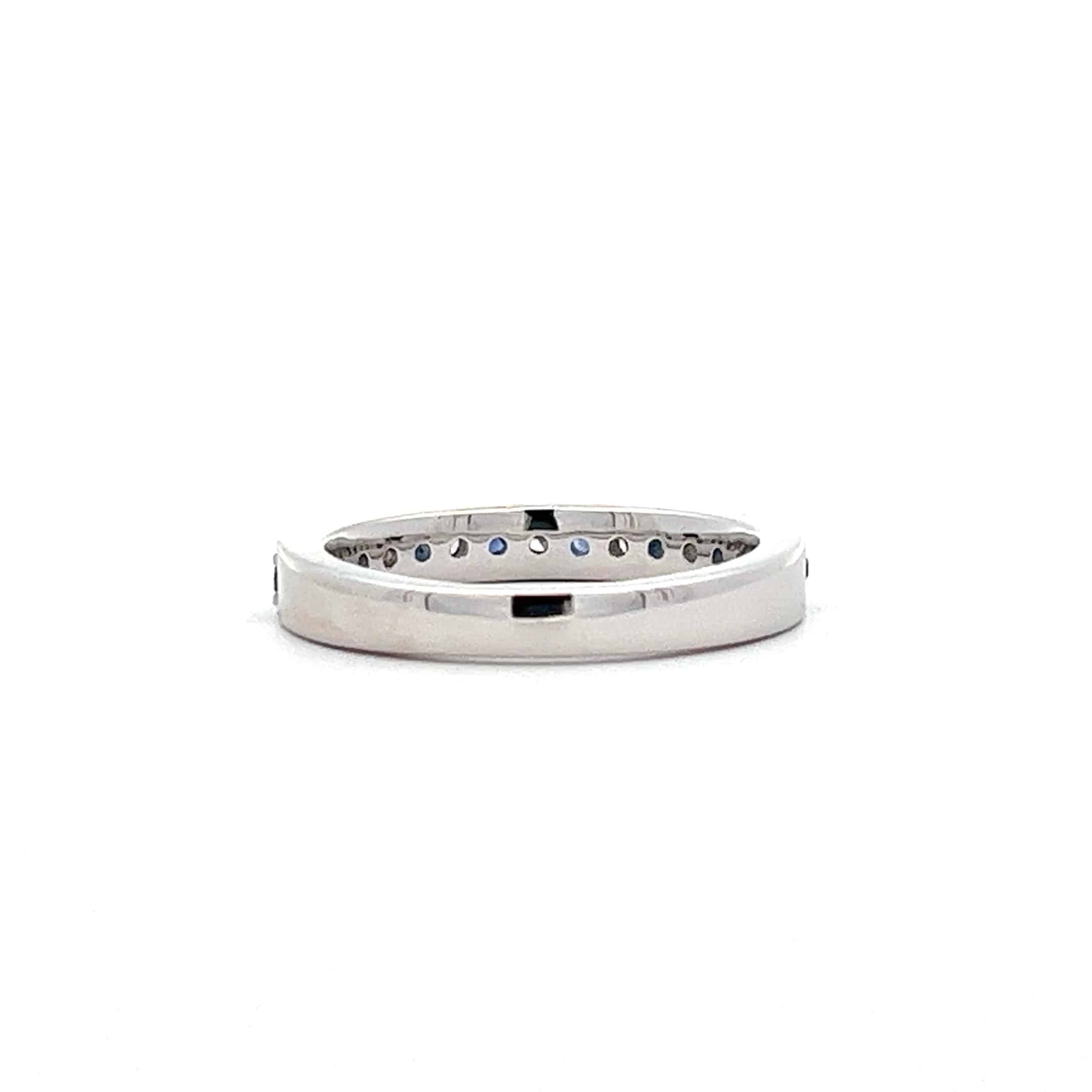 0.29ct Sapphire and 0.18ct Diamond Half Hoop Ring in Platinum