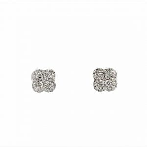 0.58ct Diamond Cluster Earrings set in 18ct White Gold
