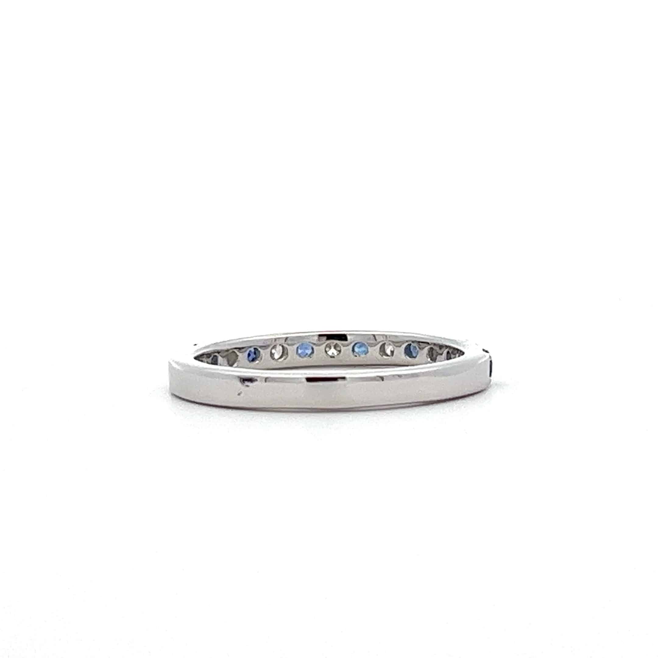 0.35ct Sapphire and 0.24ct Sapphire and Diamond Half Hoop Ring in Platinum