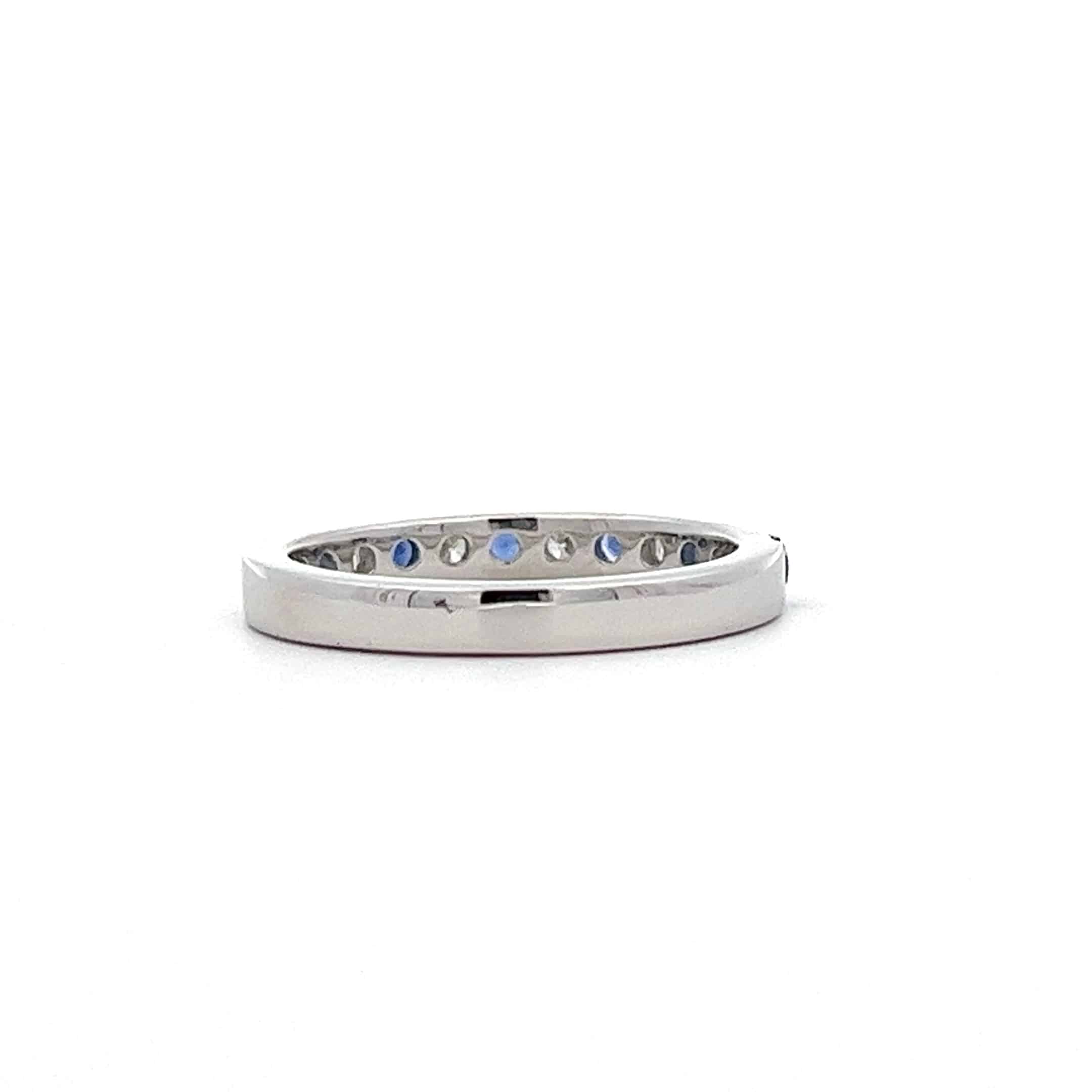 0.39ct Sapphire and 0.30ct Sapphire and Diamond Half Hoop Ring in Platinum
