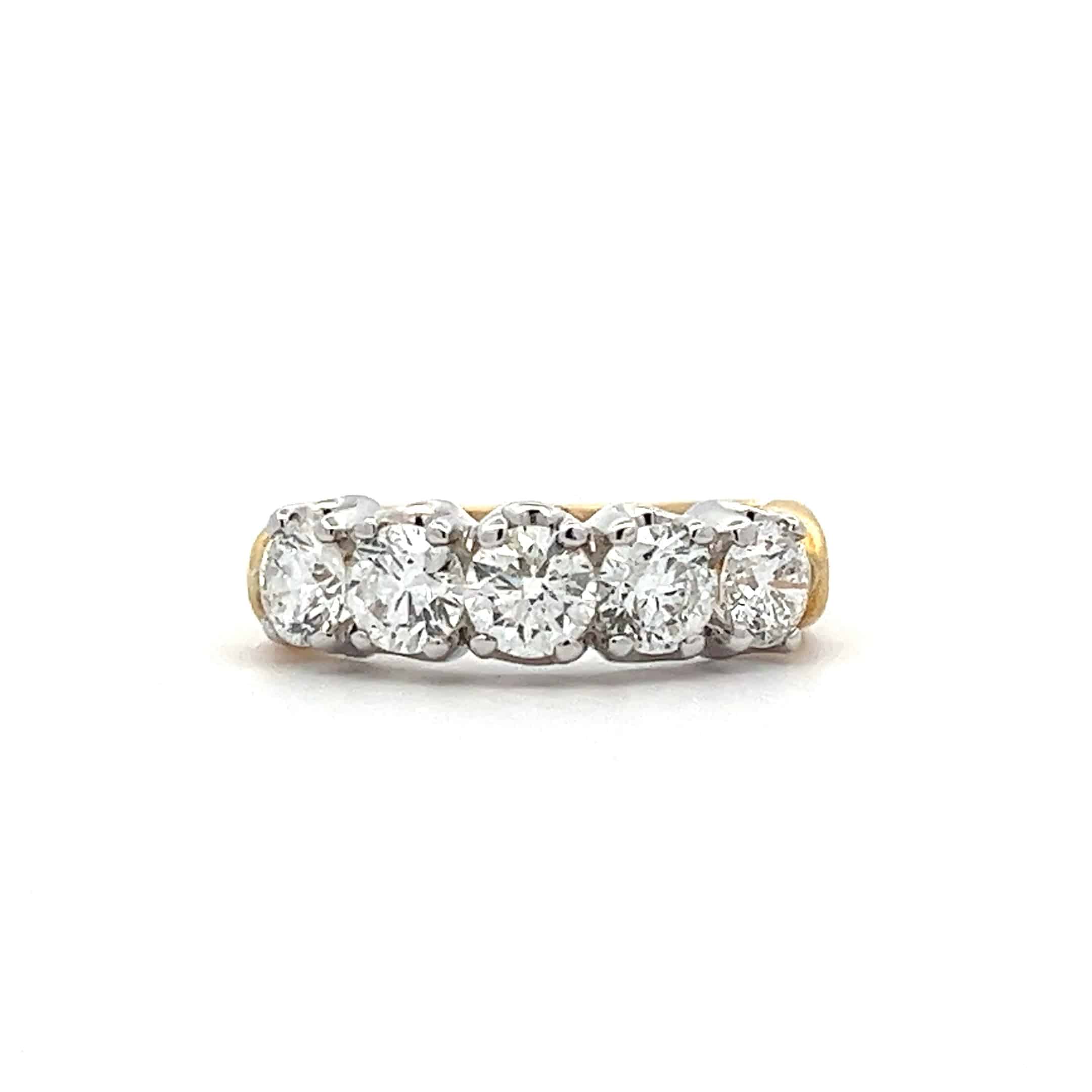 1.83ct Brilliant Cut Diamond 5 Stone Diamond Ring in 18ct Gold