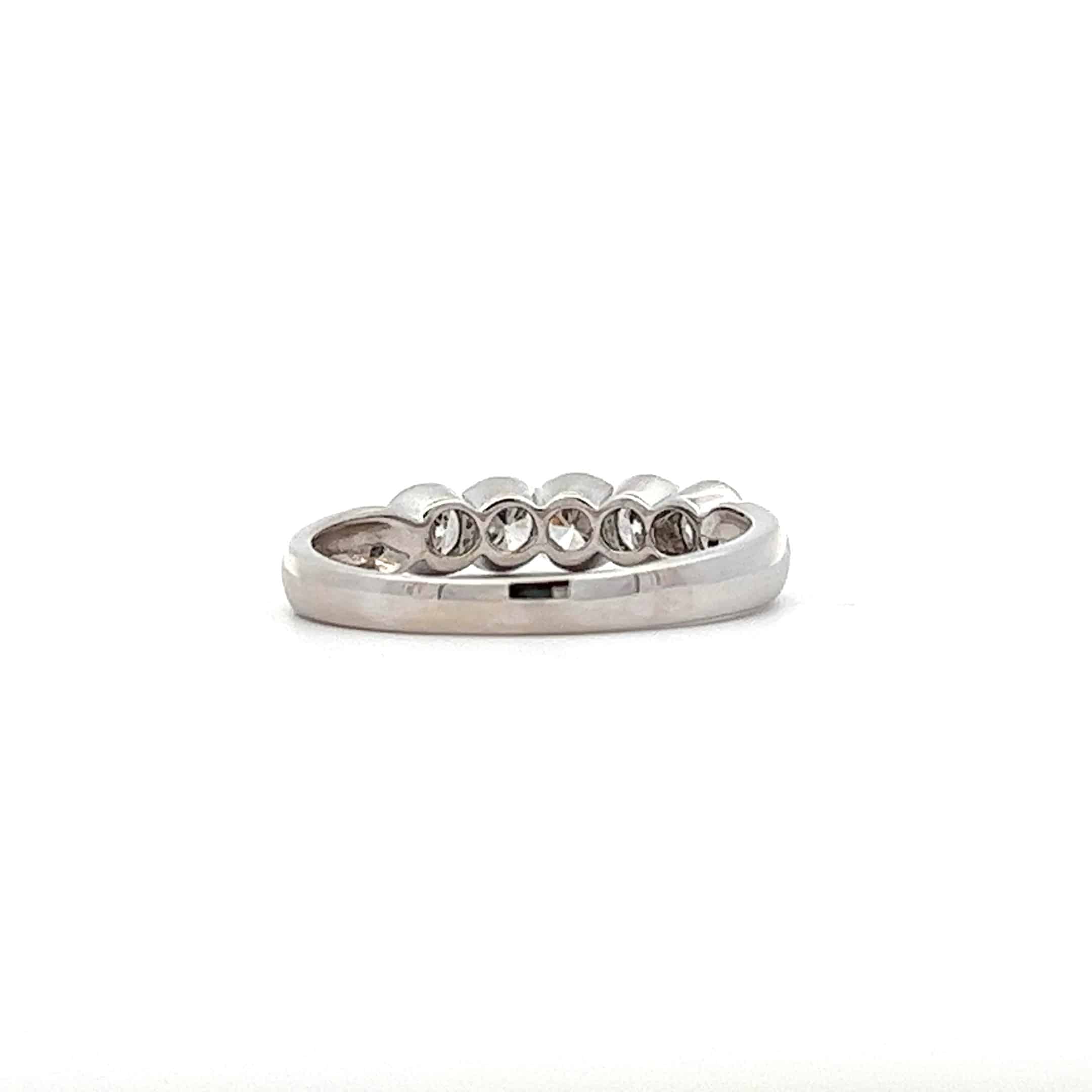0.50ct 18ct White Gold 5 Stone Rub-over Ring
