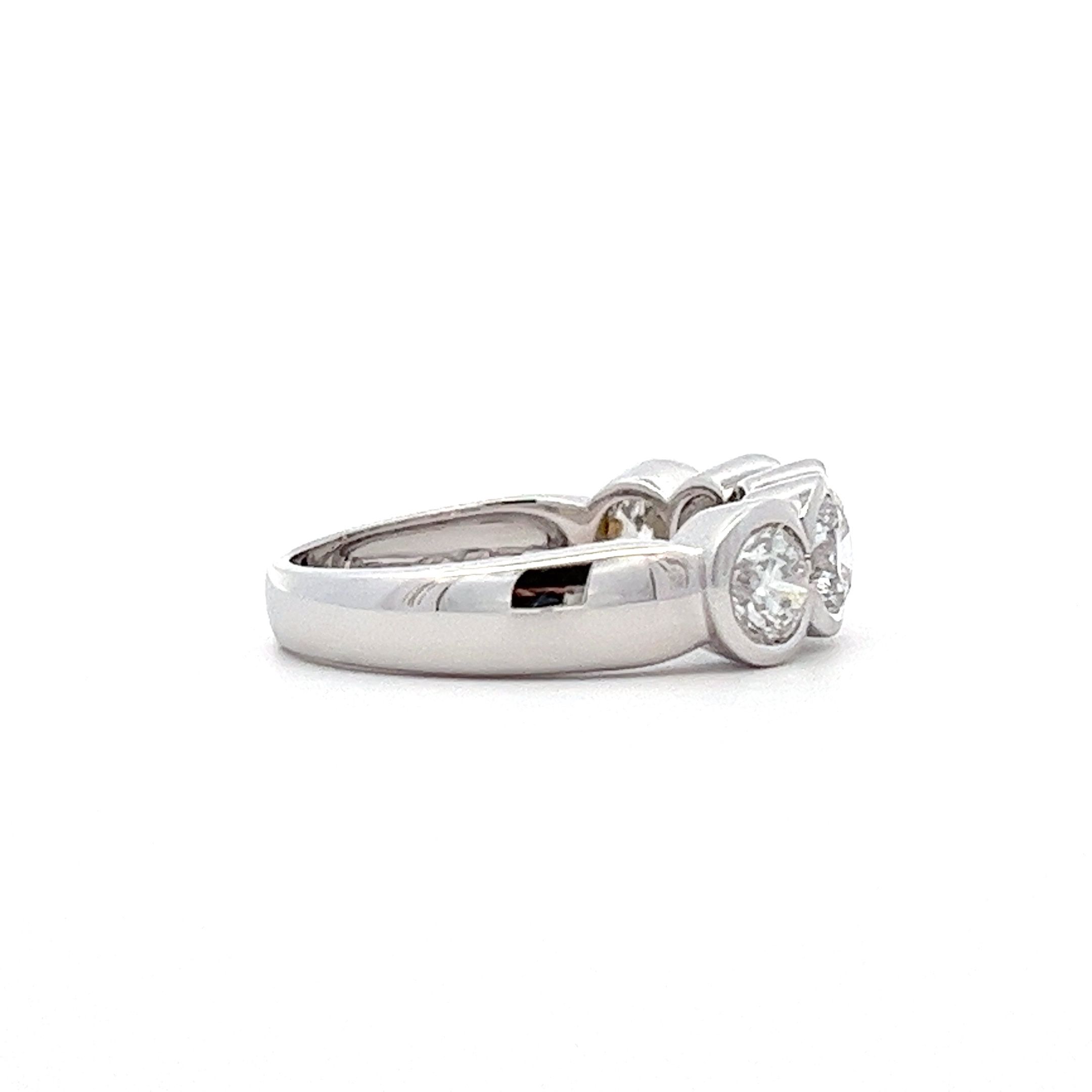 1.77ct Brilliant Cut Diamond 5 Stone 18ct White Gold Rubover Ring
