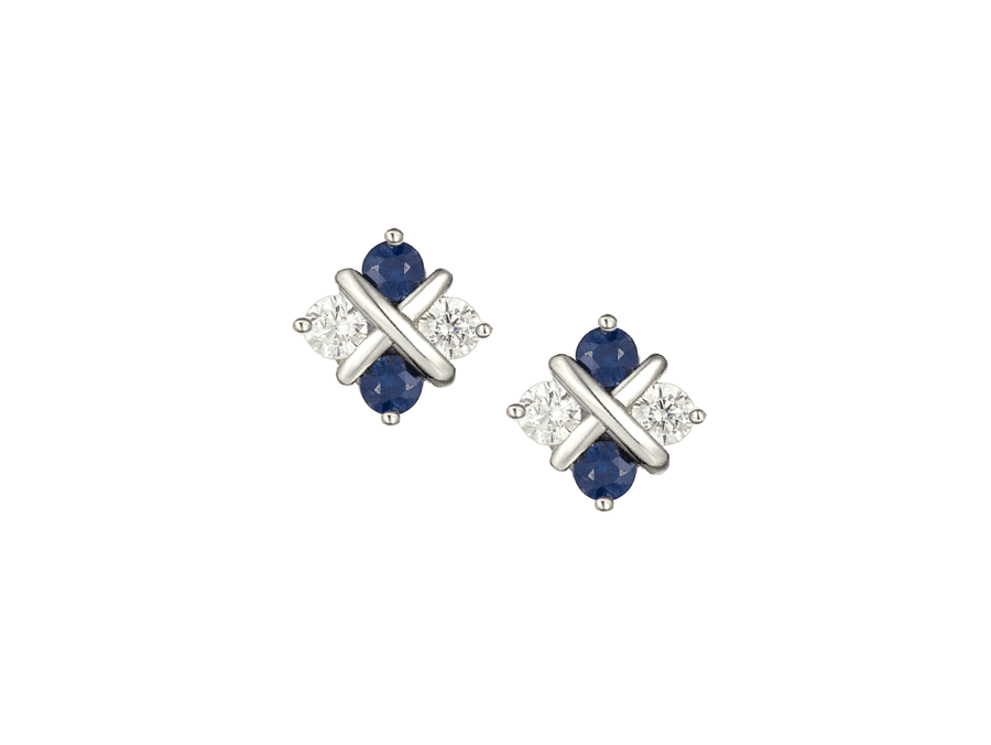 Sterling Silver Serenity CZ and Sapphire Earrings