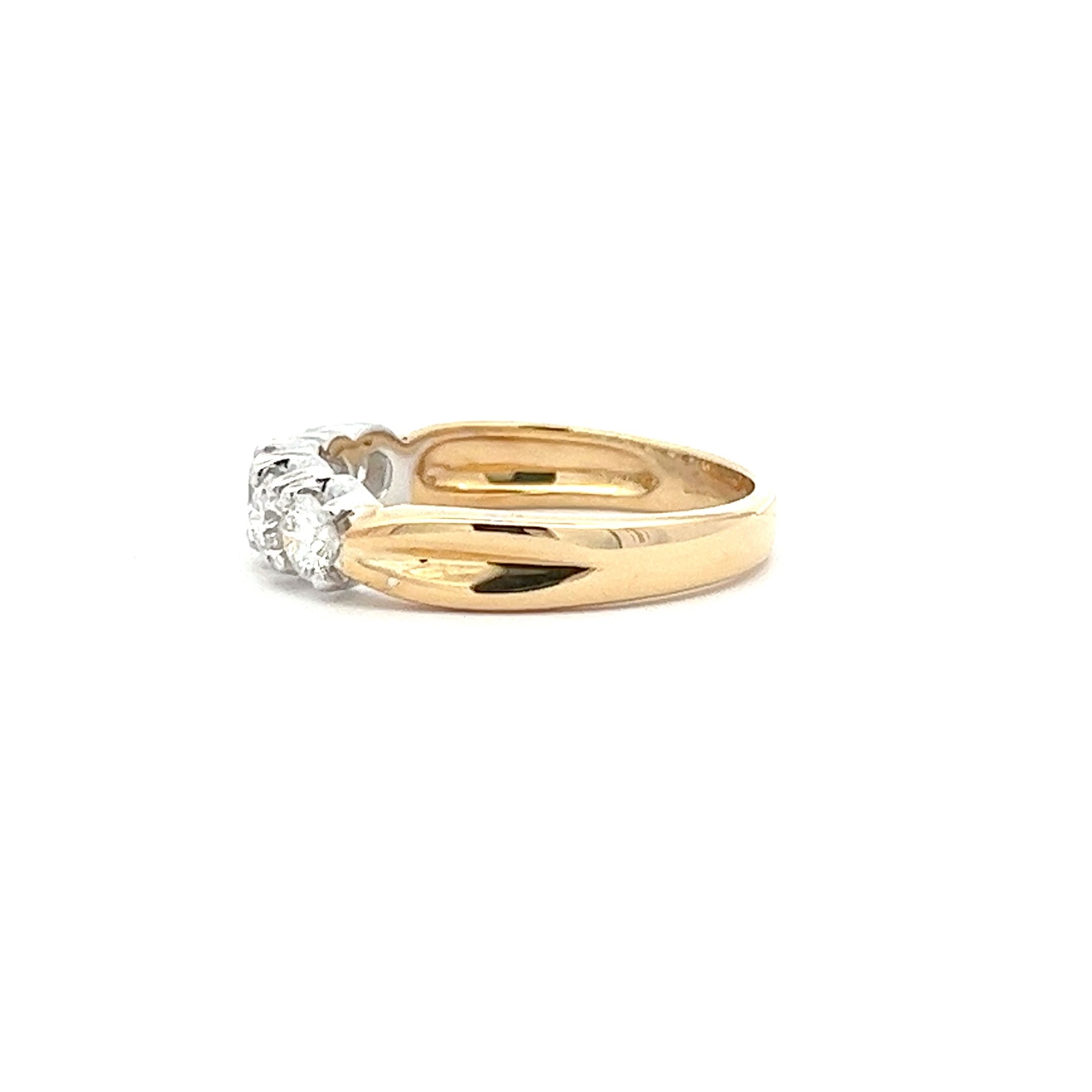 0.70ct Brilliant Cut Diamond 18ct Yellow and White Gold 5 Stone Ring
