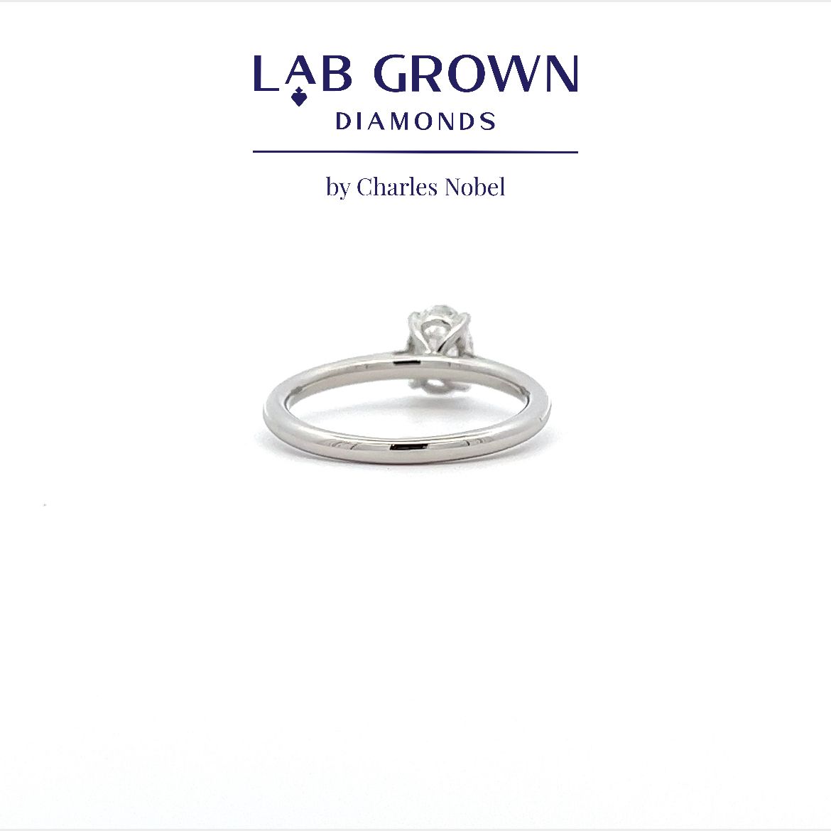 0.75ct, D Colour, VVS2 Clarity Lab Grown Oval Cut Diamond Platinum Solitaire Ring