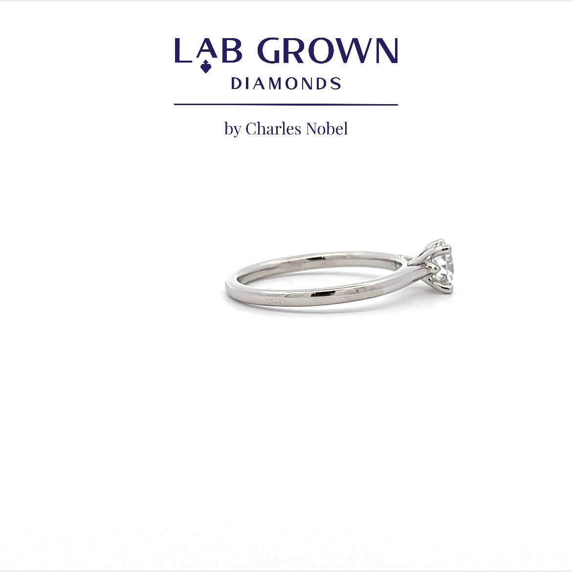 0.50ct, D Colour, VS2 Clarity Lab Grown Brilliant Cut Diamond Platinum Solitaire Ring – Ideal Cut