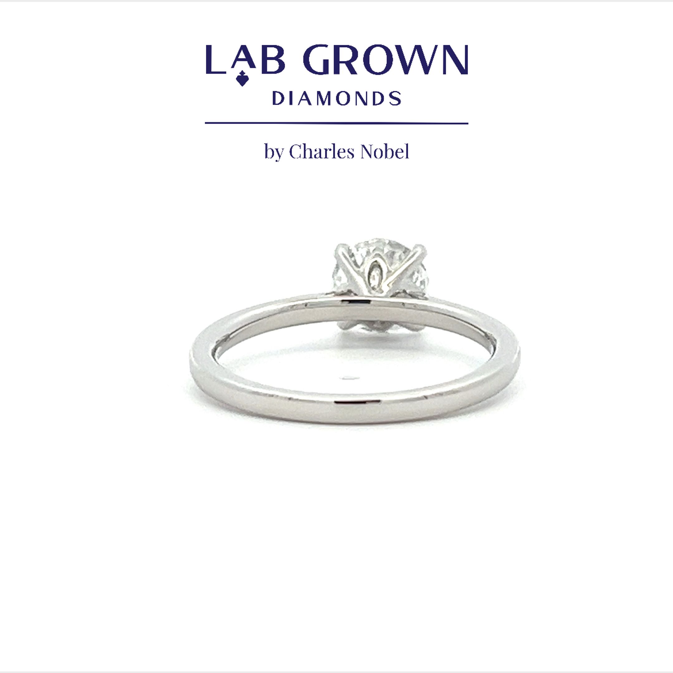 1.12ct, D Colour, VS2 Clarity, Brilliant Cut Lab Grown Diamond Ring in Platinum – Ideal Cut