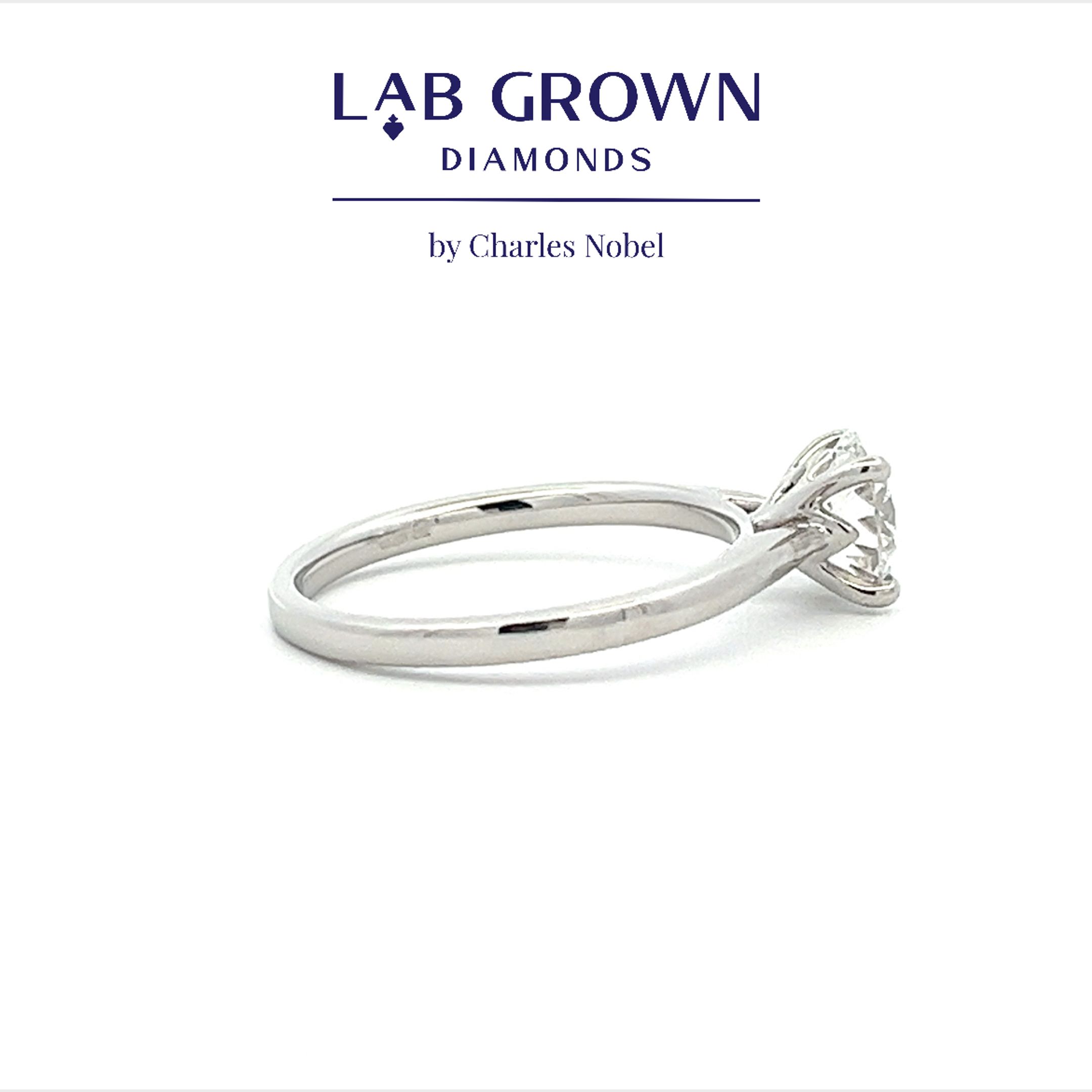 1.12ct, D Colour, VS2 Clarity, Brilliant Cut Lab Grown Diamond Ring in Platinum – Ideal Cut