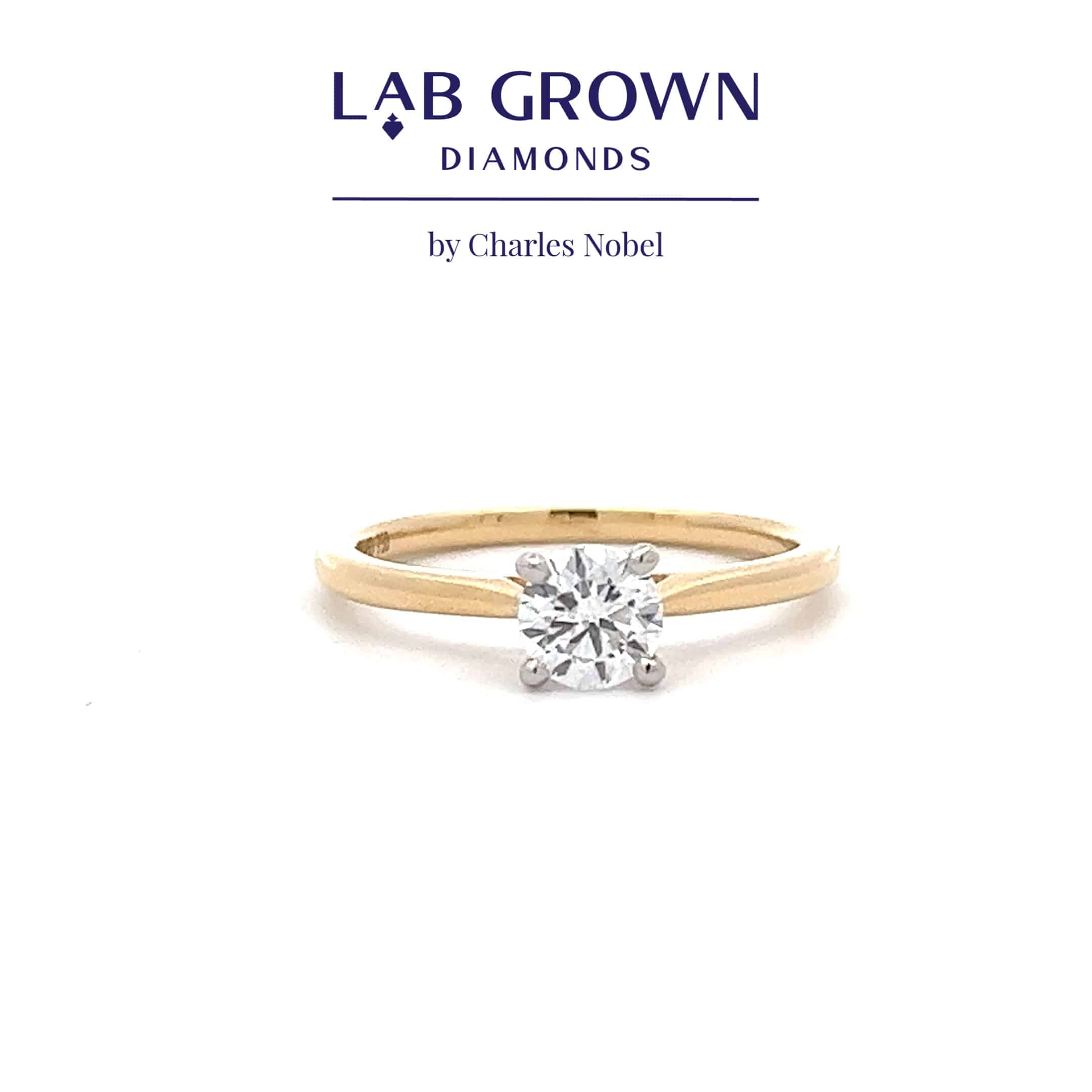 Classic Tulip Solitaire Ring Set with an Exceptional 0.50ct, D Colour Lab Grown Diamond