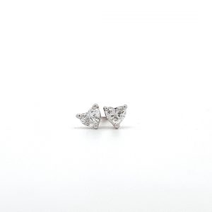18ct White Gold Heart Shaped Diamond Earrings