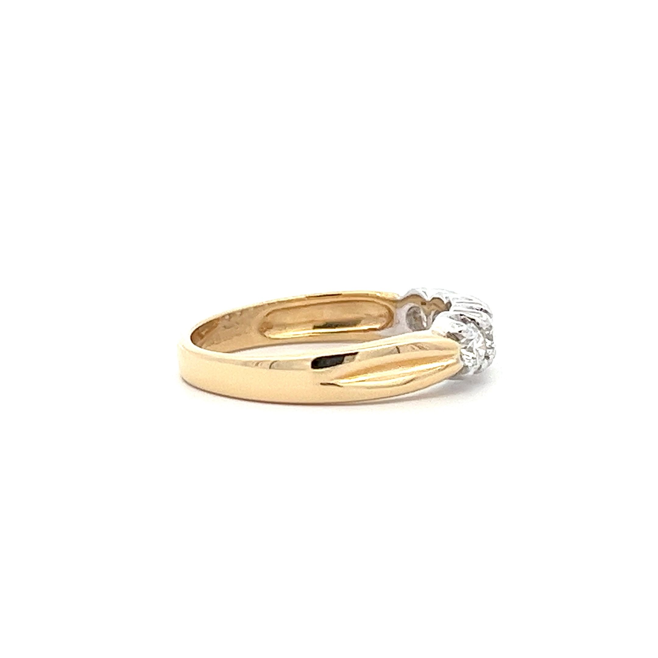 0.52ct Brilliant Cut Diamond 18ct Yellow and White Gold 5 Stone Ring