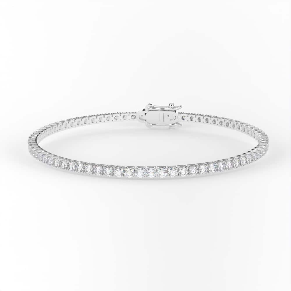 3.00ct Lab Grown Brilliant Cut Diamond Line Bracelet in 9ct White Gold – 7 1/2 Inches