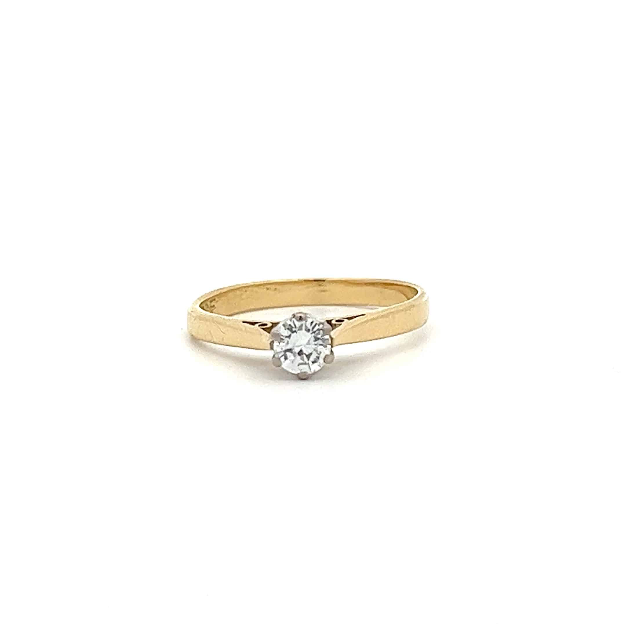 0.25ct Assessed Brilliant Cut Diamond Solitaire Ring in 18ct Gold – Pre-Owned