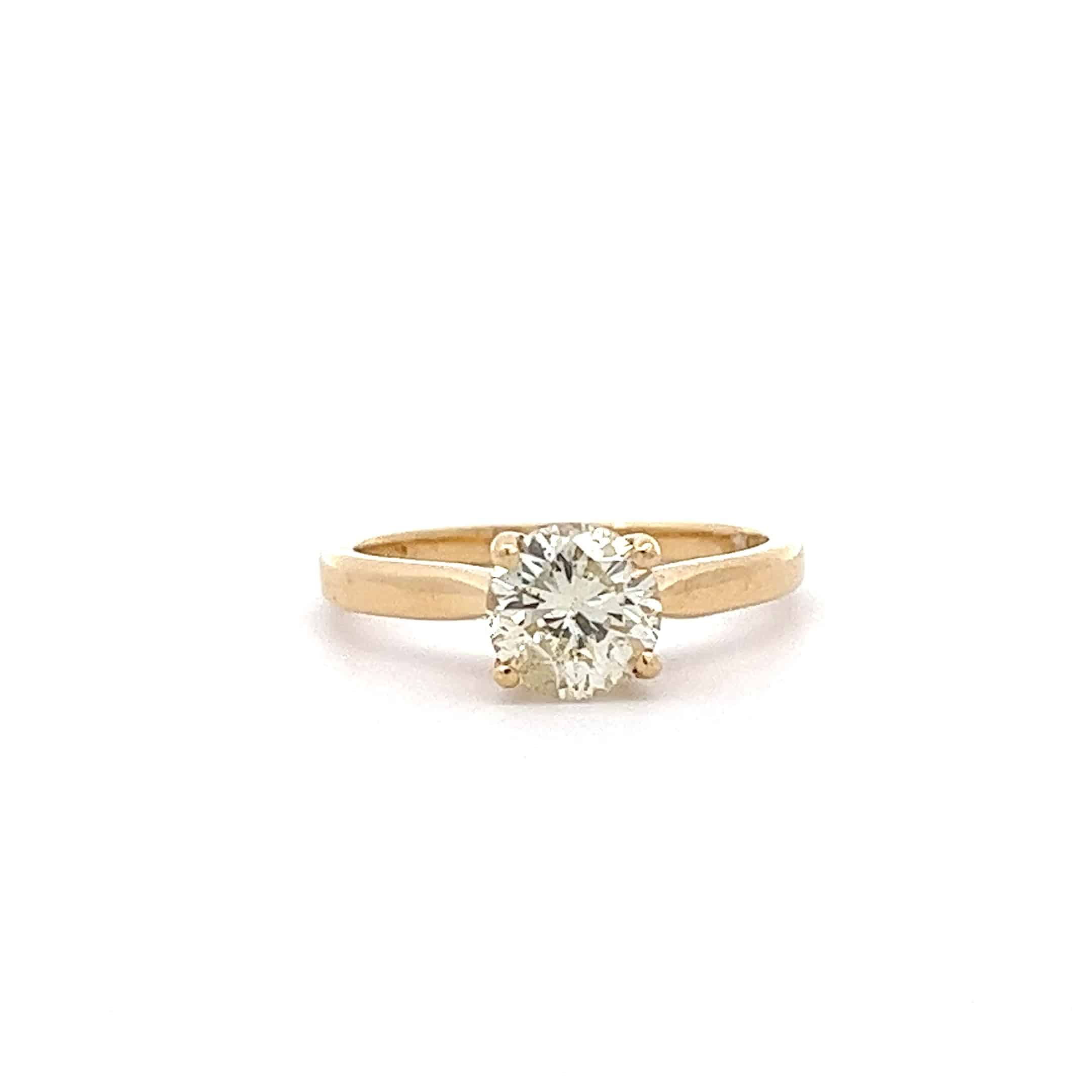 0.85ct Brilliant Cut Diamond Solitaire Ring in 18ct Yellow Gold – Pre-Owned