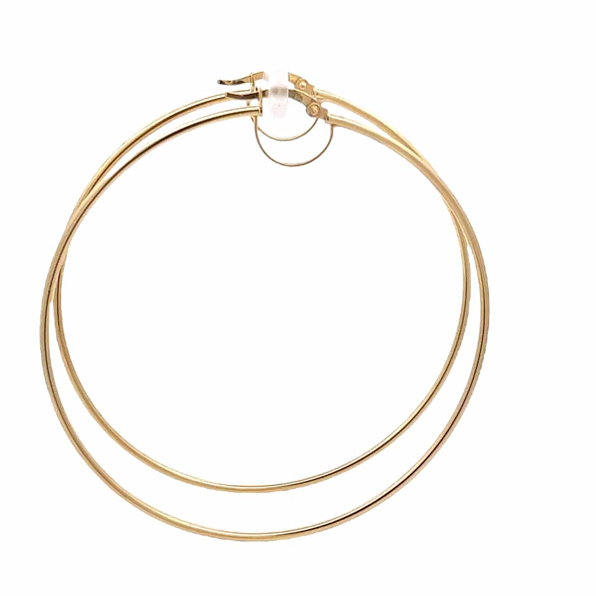 Pavé Twist Hoop Earrings – 9ct Gold with Large CZ Ball main image 1